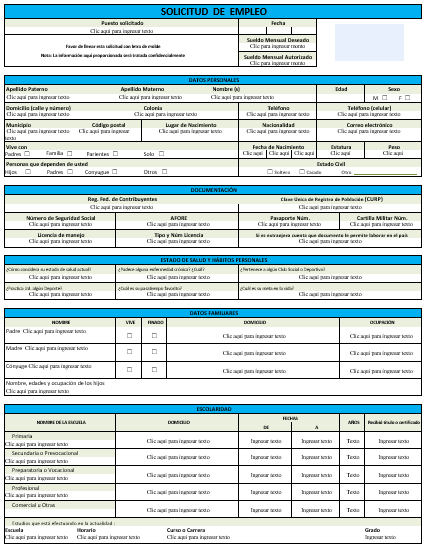 solicitud de empleo