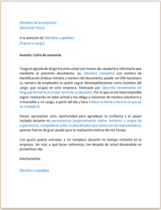CARTA DE RENUNCIA
