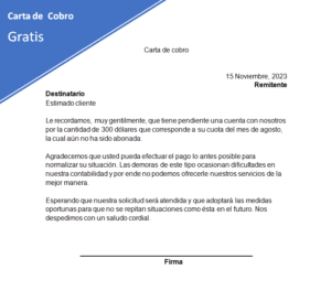 carta de cobro