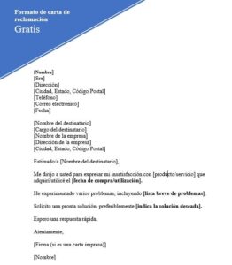 carta de reclamacion