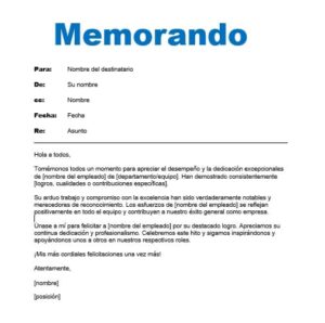 memorando ejemplo