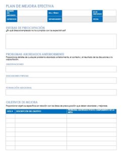 plan de mejora efectiva