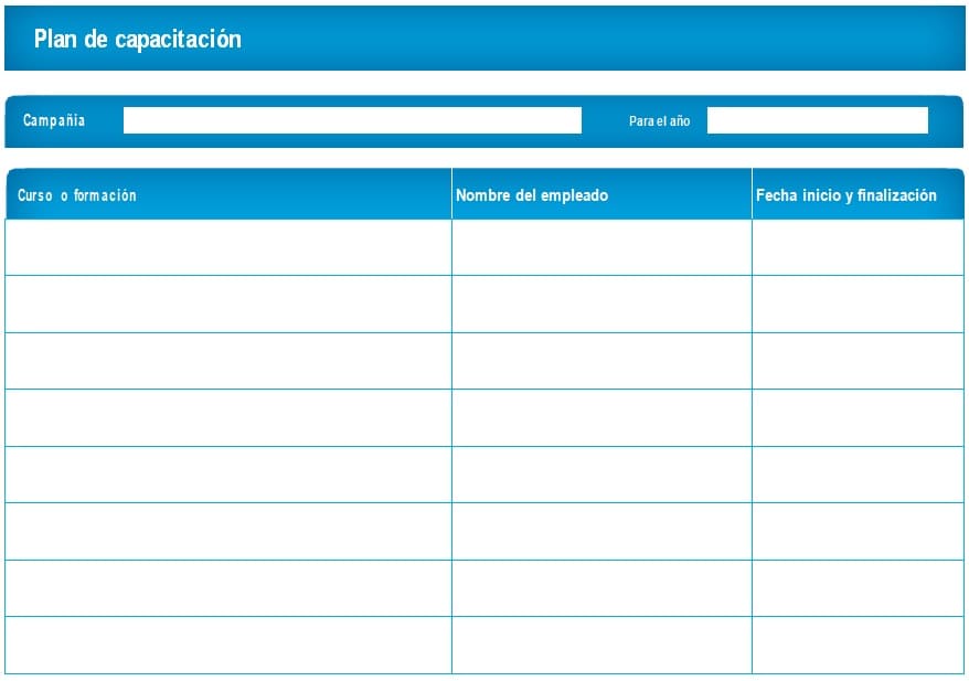 plan de capacitación 