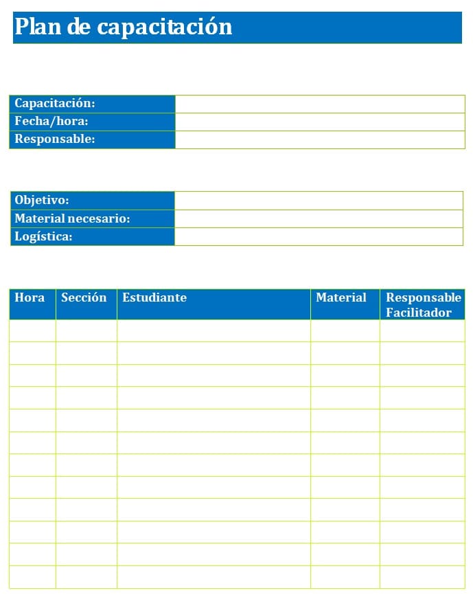 plan de capacitación 