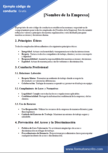 código de conducta ejemplo