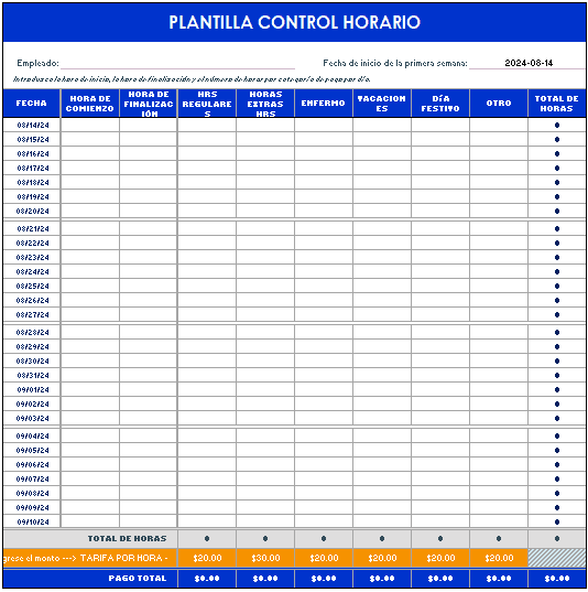 control horario