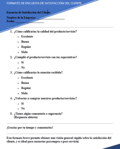 formato de encuesta de sastifaccion