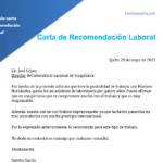 carta de recomendacion