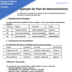 ejemplo de plan de mantenimiento