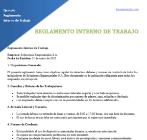 reglamento interno de trabajo