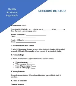 acuerdo de pago