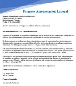 amonestación laboral