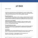 aviso ejemplo