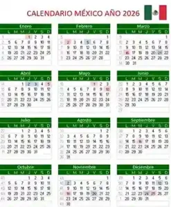 calendario 2026 mexico