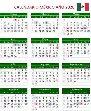 calendario 2026 mexico