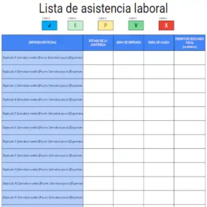 lista de asistencia editable