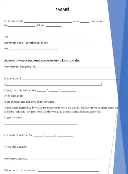 formato de pagare