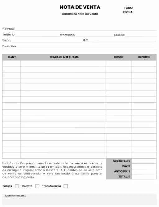 formato nota de venta pdf