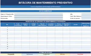bitacora de mantenimiento